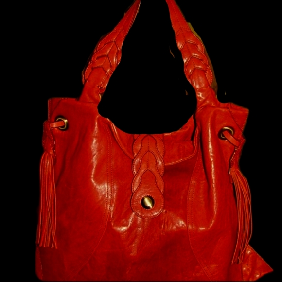 JUNIOR DRAKE Athena RED Imp. Leather HB~NWOT - Picture 3 of 13